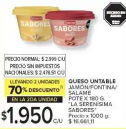 Carrefour La serenisima jamon/fontina/ salame pote oferta
