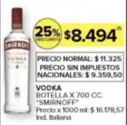 Carrefour Smirnoff vodka botella oferta