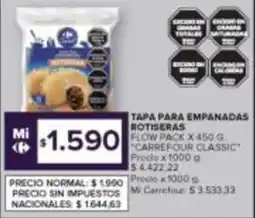 Carrefour Carrefour classic tapa para empanadas rotiseras oferta