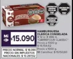 Carrefour Carrefour classic hamburguesa clasica congelada oferta