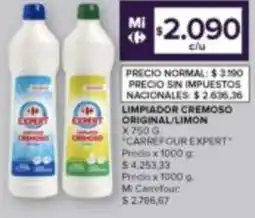 Carrefour Carrefour expert limpiador cremoso original/limon oferta
