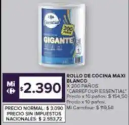 Carrefour Carrefour essential rollo de cocina maxi blanco oferta