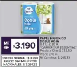 Carrefour Carrefour essential papel higienico doble hoja oferta