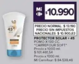 Carrefour Carrefour soft protector solar +45 pomo oferta