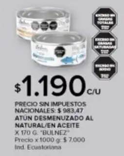 Carrefour Bulnez atún desmenuzado al natural/en aceite oferta