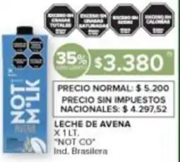 Carrefour Not co leche de avena oferta