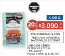 Carrefour Paladini lomo de cerdo feteado oferta