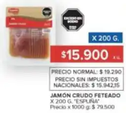 Carrefour Espuña jamón crudo feteado oferta
