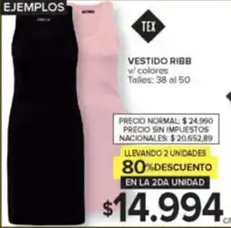 Carrefour Vestido ribb v/ colores oferta