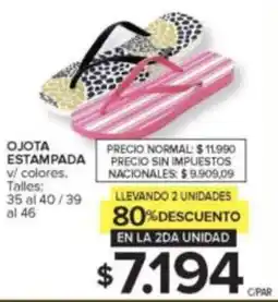 Carrefour Ojota estampada v/ colores oferta