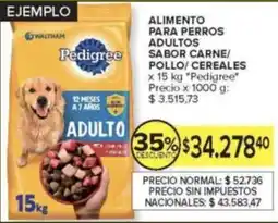 Carrefour Pedigree alimento para perros adultos sabor carne/ pollo/ cereales oferta
