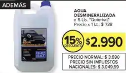 Carrefour Quimbat agua desmineralizada oferta