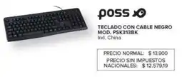 Carrefour Poss teclado con cable negro oferta