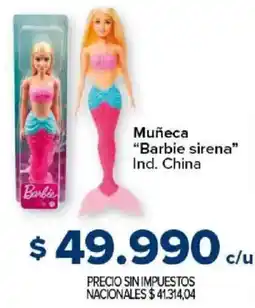 Carrefour Barbie sirena muñeca oferta