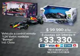 Carrefour Burago vehículo a control remoto 1:24 varios modelos oferta