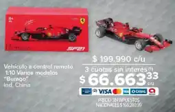 Carrefour Burago vehículo a control remoto 1:10 varios modelos oferta