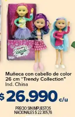 Carrefour Trendy collection muñeca con cabello de color oferta