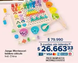 Carrefour Montessori juego tablero cálculo oferta