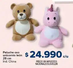 Carrefour Peluche oso unicornio león oferta