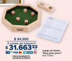 Carrefour Easy play game juego de dados oferta