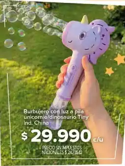 Carrefour Tiny burbujero con luz a pila unicornio/dinosaurio oferta