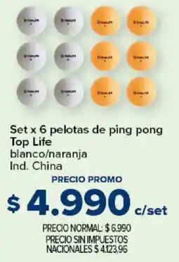 Carrefour Top life pelotas de ping pong oferta