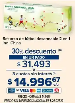 Carrefour Set arco de fútbol desarmable 2 en 1 oferta