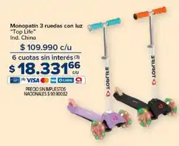 Carrefour Top life monopatín 3 ruedas con luz oferta