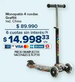 Carrefour Graffiti monopatín 4 ruedas oferta