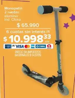 Carrefour Monopatín 2 ruedas aluminio oferta