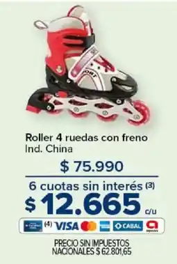Carrefour Roller 4 ruedas con freno oferta