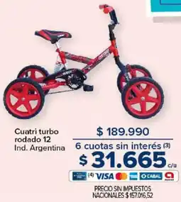Carrefour Cuatri turbo rodado 12 oferta
