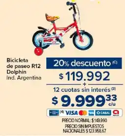 Carrefour Dolphin bicicleta de paseo r12 oferta