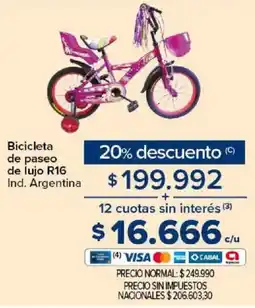 Carrefour Bicicleta de paseo de lujo R16 oferta
