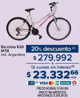 Carrefour Bicicleta R26 MTB oferta
