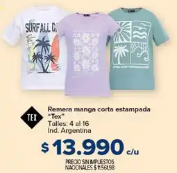 Carrefour Tex remera manga corta estampada oferta