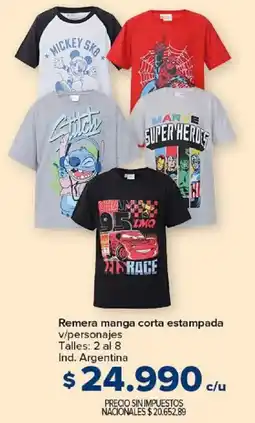 Carrefour Remera manga corta estampada v/personajes oferta