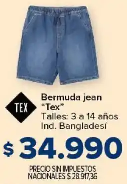 Carrefour Tex bermuda jean oferta