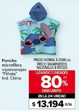 Carrefour Piñata poncho microfibra v/personajes oferta