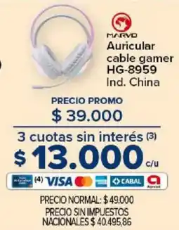 Carrefour Marvo auricular cable gamer HG-8959 oferta