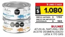 Carrefour Maxi Bulnez atun al natural/en aceite desmenuzado lata oferta
