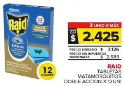 Carrefour Maxi Raid tabletas matamosquitos doble accion oferta