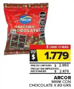 Carrefour Maxi Arcor mani con chocolate oferta