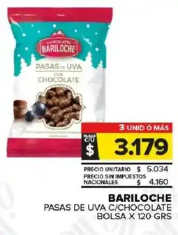 Carrefour Maxi Bariloche pasas de uva c/chocolate bolsa oferta