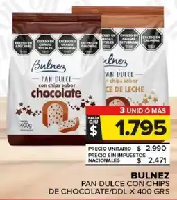 Carrefour Maxi Bulnez pan dulce con chips de chocolate/ddl oferta