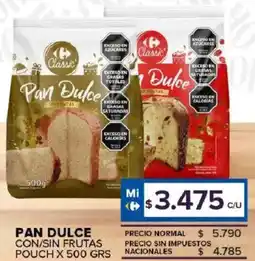 Carrefour Maxi Pan dulce con/sin frutas pouch oferta