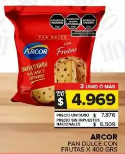 Carrefour Maxi Arcor pan dulce con frutas oferta