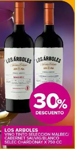 Carrefour Maxi Los arboles vino tinto seleccion malbec/ cabernet sauvig/blanco selec chardonay oferta