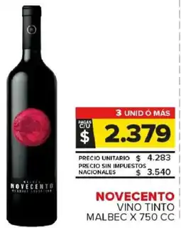 Carrefour Maxi Novecento vino tinto malbec oferta