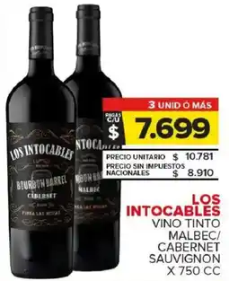 Carrefour Maxi Los intocables vino tinto malbec/ cabernet sauvignon oferta
